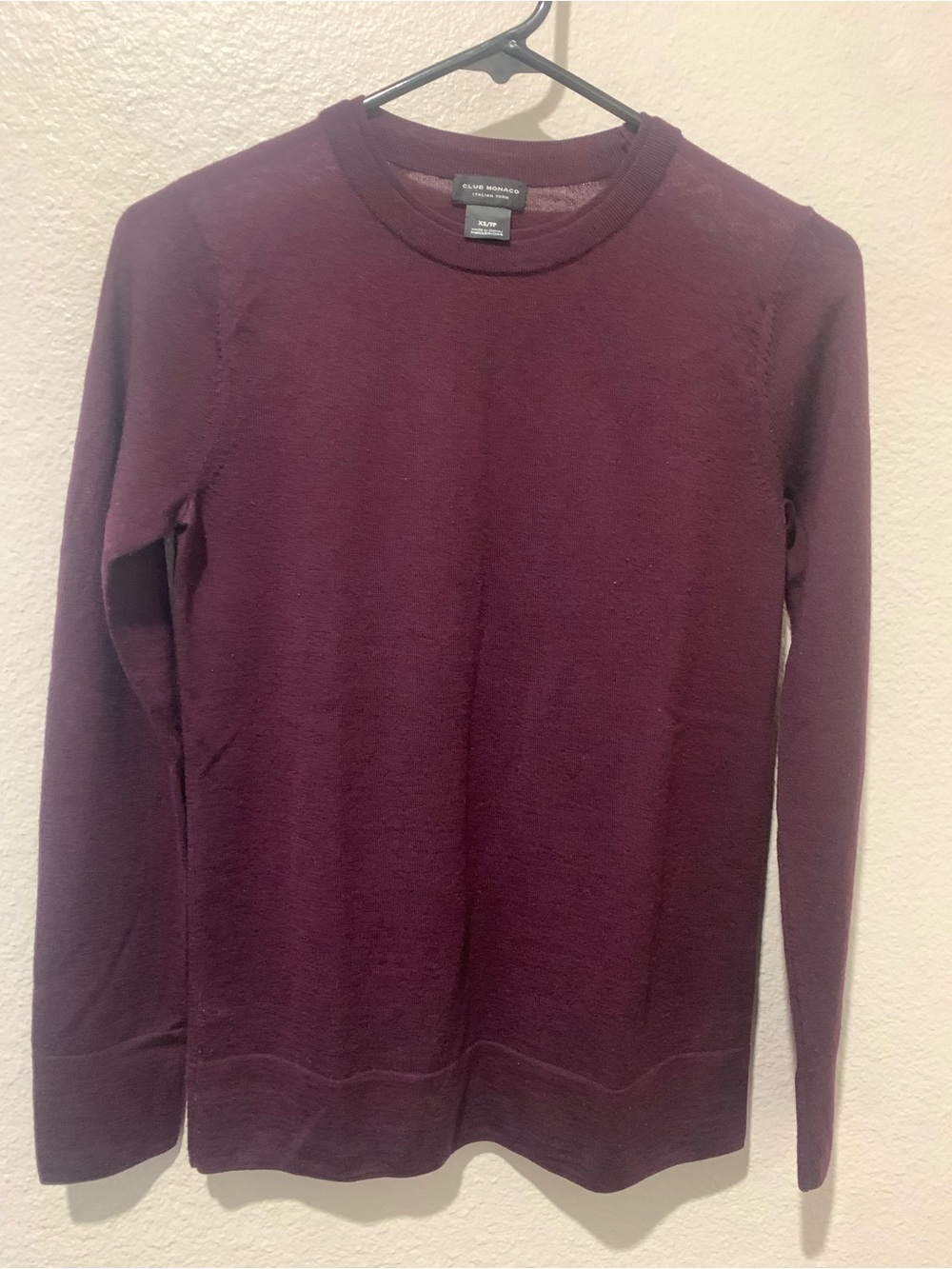 Club Monaco Men's Crewneck Sweater in Deep Burgundy